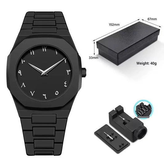 Matt Black Arabic Watch