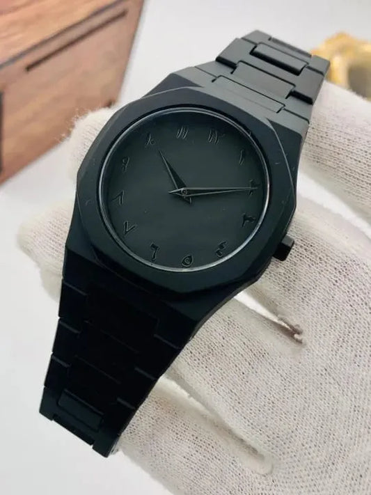 Matt Black Arabic Watch