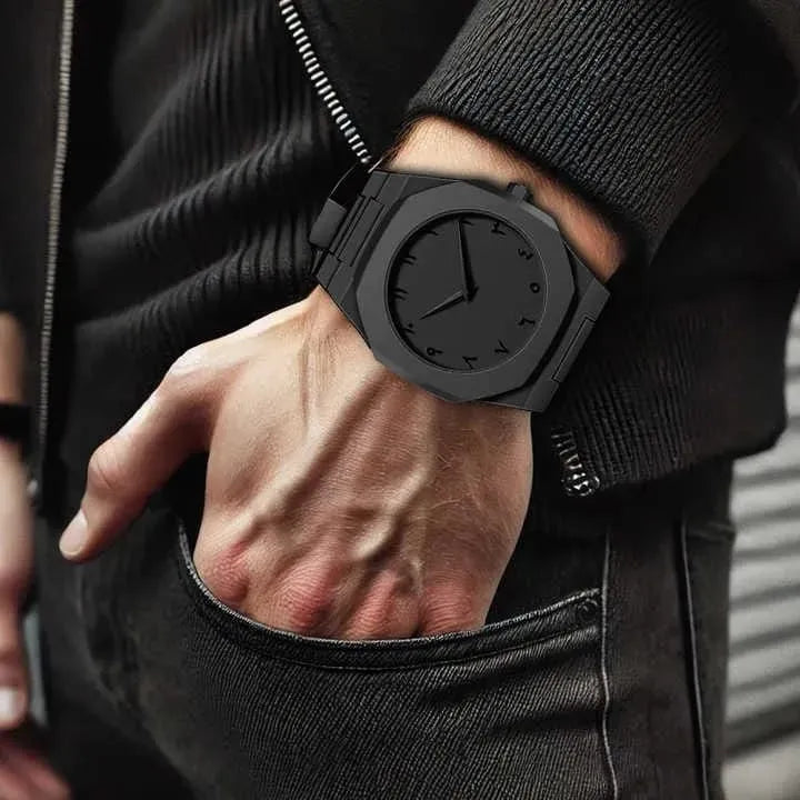 Matt Black Arabic Watch